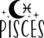 Pisces sign and moon free svg file for members, horoscope svg for t-shirt