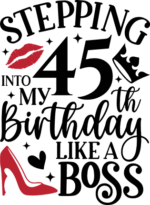Stepping into my 45th birthday like a boss free svg file for members, birthday svg for tshirt