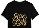 Aries king free svg file for members, golden png for sublimation, zodiac birthday svg for tshirt