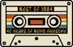 Best of 1984, 40 years of being awesome, Cassette Tape free svg file for members, birthday retro svg for t-shirt