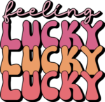 Feeling lucky, echo stacked text free svg file for members, St Patrick or valentines day sweatshirt design
