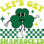 Let's get shamrocked, clover leaf emoji free svg file for members, St Patrick day svg for sweatshirt