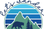 Let's wander, Sunrise, bear, trees and mountains free svg file for members, camping tshirt design