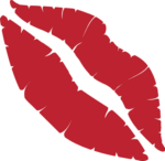 Red kissing Lips clipart image free svg file for members, valentine's day