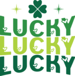 Lucky, echo stacked text free svg file for members, Saint Patrick's day tshirt design