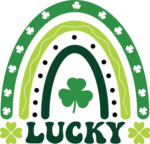 Lucky, clover leaves rainbow free svg file for members, Saint Patrick's day tshirt design