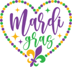 Mardi gras sign in a beads heart free svg file for members, Fat Tuesday svg for tshirt