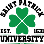 Saint Patrick Est 1631 university, four-leaf clover free svg file for members, tshirt design