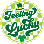 Feeling lucky, checkered print circle free svg file for members, Saint Patrick tshirt design