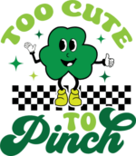 Too cute to pinch, shamrock emoji free svg file for members, Funny St Patrick day sweatshirt design