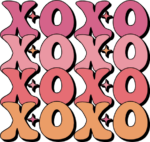 XOXO, echo stacked text free svg file for members, valentine's day svg for tshirt