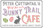 Peter cottontail's Bunny trail cafe free svg file for members, Easter wall decor, cafe sign
