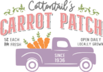 Cottontail's carrot patch open daily free svg file for members,