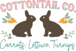 Cottontail co, carrots, lettuce, turnips free svg file for members, bunnies, Easter sign