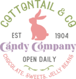 Cottontail and co, candy company, open daily free svg file for members, Easter t-shirt design
