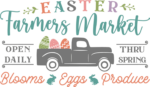 Easter Farmers market, blooms, eggs, produce free svg file for members, Easter wall decor