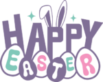 Happy Easter sign and bunny ears free svg file for members,  T-Shirt design