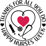 Happy nurses week, thanks for all you do free svg file for members, stethoscope, nurse appreciation shirt design