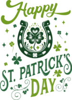 Happy st patrick's day free svg file for members, horseshoe, decorative door svg