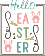 Hello Easter free svg file for members, vertical porch sign
