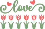 Love spring free svg file for members, tulips, floral spring wall decor