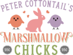 Peter cottontail's marshmallow chicks free svg file for members, Easter wall sign