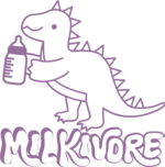 Milkivore, dinosaur holding milk bottle free svg file for members, Funny Baby Onesie Design