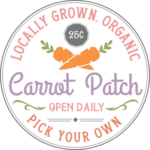 Locally grown organic carrot patch, open daily free svg file for members, Easter decor