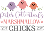 Peter cottontail's marshmallow chicks free svg file for members, Easter decor