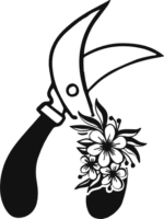 Floral Garden Shears free svg file for members, gardening vector image