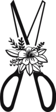 Floral scissor free svg file for members, gardening vector image