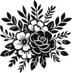 Flowers and leaves vector image free svg file for members, gardening, decal