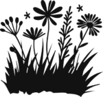 Flowers and grass free svg file for members, gardening vector image