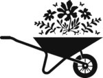 Wheel barrow and flowers free svg file for members, gardening vector image, decal