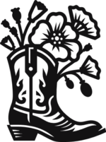 Floral Gardening boots free svg file for members, vector image, decal