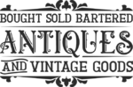 Antiques and vintage goods free svg file for members, Bought, sold, bartered, farmhouse sign