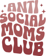 Anti social moms club free svg file for members, funny sweatshirt design for mama