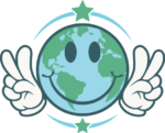 Happy face Earth planet emoji and peace symbol free svg file for members, clipart image, earth day decor