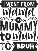 Funny mother quotes, free svg file for members, I went from mama to mummy to mum to bruh