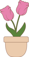 Tulips in the flower pot free svg file for members, decorative, gardening decal