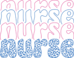 Nurse, echo stacked text free svg file for members, leopard skin, t-shirt design