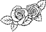Rose flowers and leaves vector image free svg file for members, decal, decor