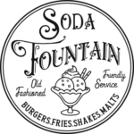 Soda fountain, old fashioned, friendly service, burgers, shakes free svg file for members, Soda Shop Sign