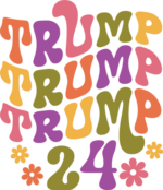 Trump 24, echo stacked text free svg file for members, voting day 2024 svg for tote bag