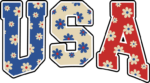 USA Sign, floral font free svg file for members, Patriotic tumbler design