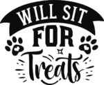 Will sit for treats free svg file for members, funny dog bandana design