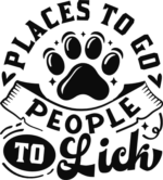 Places to go people to lick free svg file for members, funny dog bandana design
