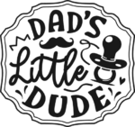 Dad's little dude free svg file for members, funny baby boy onesie design