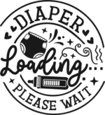 Diaper loading, please wait free svg file for members, funny baby onesie design