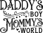 Daddy's boy, mommy's world free svg file for members, baby onesie design